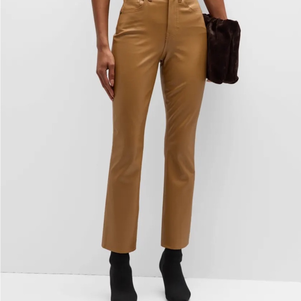 Veronica Beard Cognac Vegan Leather Pants